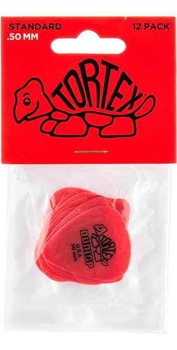 Puas Para Guitarra Resistente Color Rojo De 0.50 Mm 12 Pzas