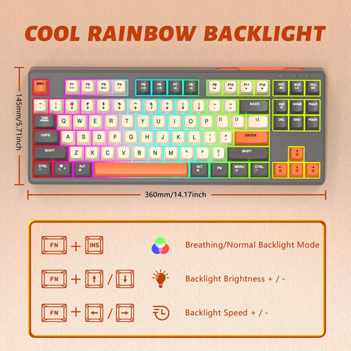 Attack Shark Teclado Para Juegos Con Modo Dual Bluetooth 5.0