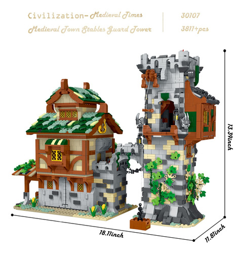 Set De Construcción Jmb Bricklayer Medieval Establos Y