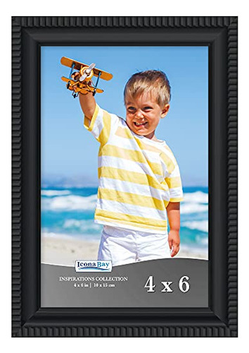 Icona Bay 5x7 Black Picture Frame Hermoso Detallado 9ypxu