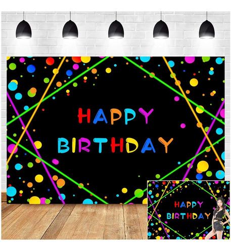 ~? Glow In The Dark Confetti Dots Happy Birthday Theme Photo