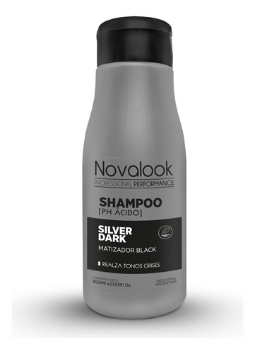 Matizador Negro Shampoo Platinium Negro 1lt Novalook Gris 