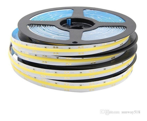 Cinta Led Cob 12v 5 Metros Sin Puntos Alto Brillo Cálido