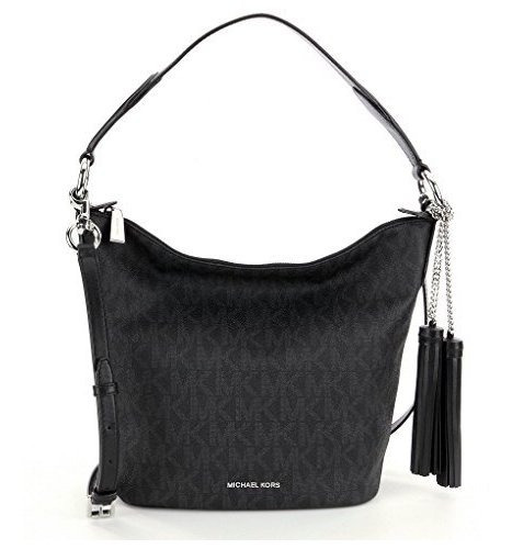 Michael Kors Elana Black Medium Mk Bolsa De Asiento Xfs0b