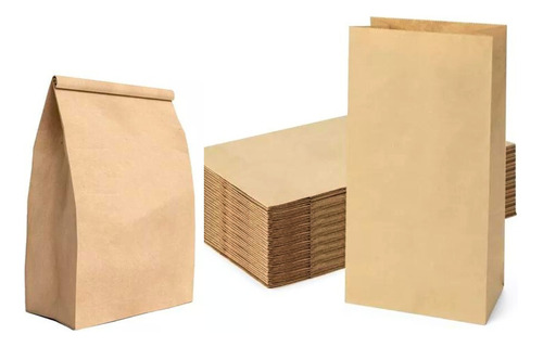 Bolsa Fast Food Papel Kraft Delivery 26x12.5x37.5   X 50 Un.