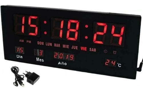 Imagen 4 de 10 de Reloj Digital Pared Led Fecha Temperatura / Electronicaroca