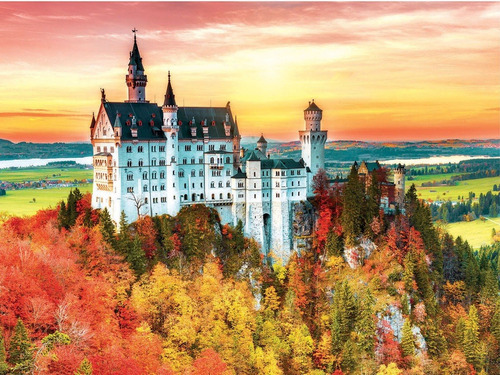 Imagen 2 de 5 de Puzzle Rompecabeza 1500 Piezas Otoño En Neuschwanstein Educa