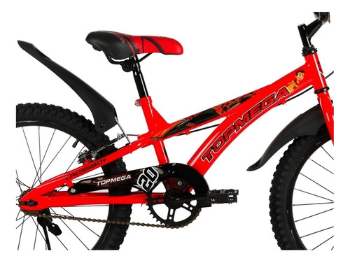 Imagen 4 de 6 de Bicicleta infantil TopMega Superhéroes Crossboy R20 frenos v-brakes color rojo con pie de apoyo