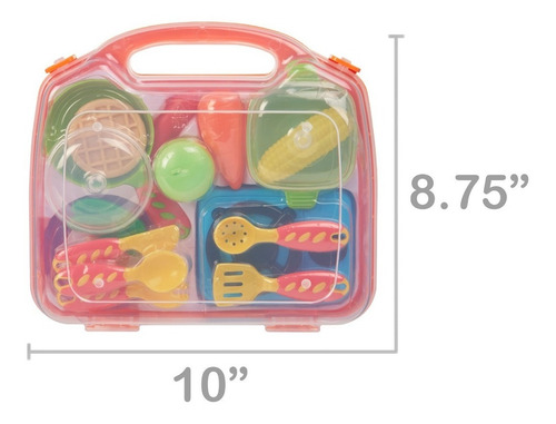 Imagen 6 de 6 de Cocina Juguete Alimentos Chef Comida Niño Niña 19 Piezas Set