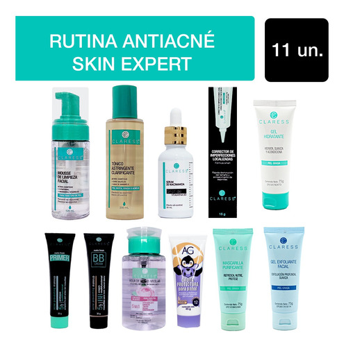 Rutina Antiacné Skin Expert Claress Kit Completo