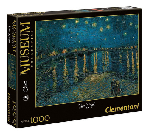 Rompecabezas Clementoni Museum Collection Van Gogh  - Notte Stellata sul Rodano 39344 de 1000 piezas