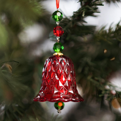 Decoración De Árbol De Navidad, Colgante De Cristal Rojo