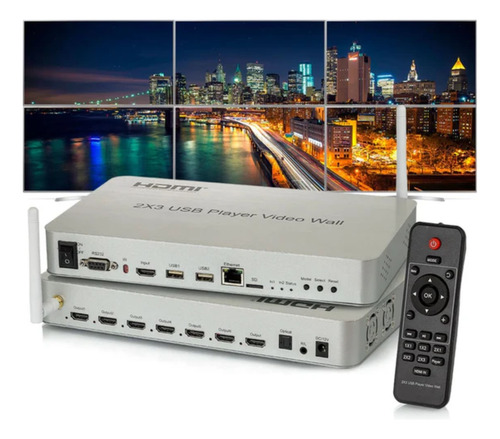 Video Wall Controller Player 2x3 Hdmi 4k2k Cp7890 Premium