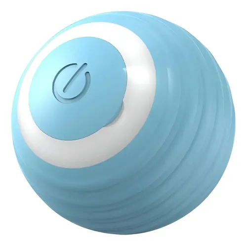Bola Giratória Inteligente Brinquedo Pet Gato Silicone Usb Cor Az...
