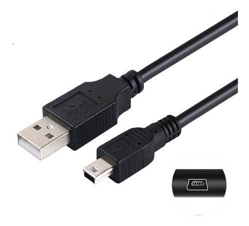 Cable mini USB de datos y carga V3, simple y duradero, color negro