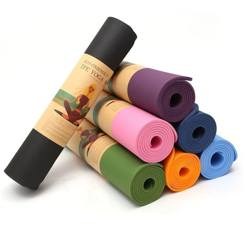 Mat Alfombra De Yoga Tpe 6mm Doble Color Eco-friendly