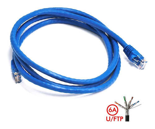 ¡ Patch Cord Cat 6a U/ftp Powest 5ft (1,5m) Azul Nicomar !!