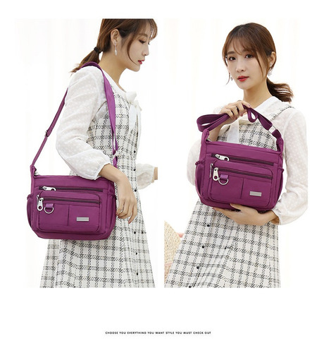Bolso Bandolera Impermeable Con Varios Bolsillos
