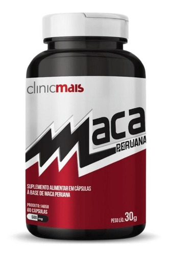 Maca Peruana 60 Cápsulas 500mg Clinicmais