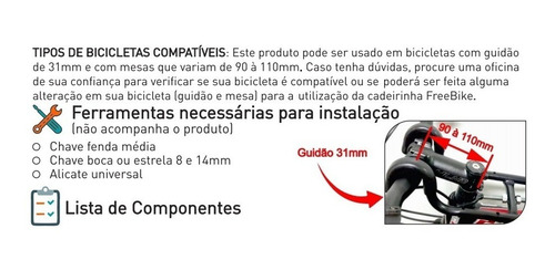 Imagem 5 de 8 de Cadeira Bicicleta Dianteira Frontal Bike Freebike Cadeirinha