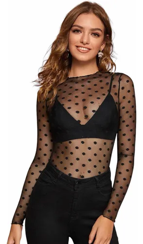 Top transparente lunares hotsell