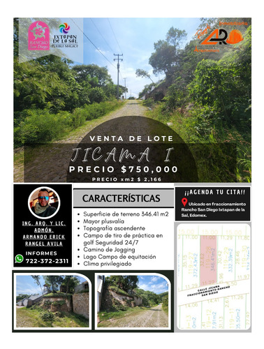 Venta Lote Jícama I Con Vistas Espectaculares Y Buena Ubicación Con Todos Los Servicios Y Proyecto Incluído En Fracc Rancho San Diego Ixtapan De La Sal Edomex