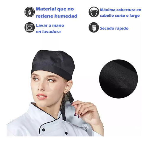 6pzs Sombrero Cocinero Gorra Gorritos Chef Cabeza Ajustable