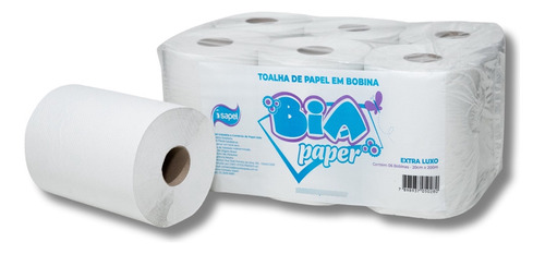 Papel Toalha Em Bobina Extra Luxo Pc C/6 Rolos - 20cm X 200m