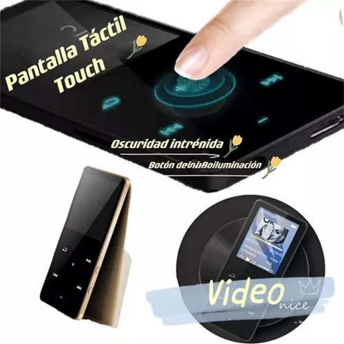 Mp4 Con Conexión Bluetooth 8gb Expandible Hasta 136gb Táctil
