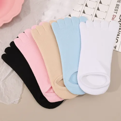 Calcetín Náutico De Cinco Dedos Para Mujer, Invisible, Fino