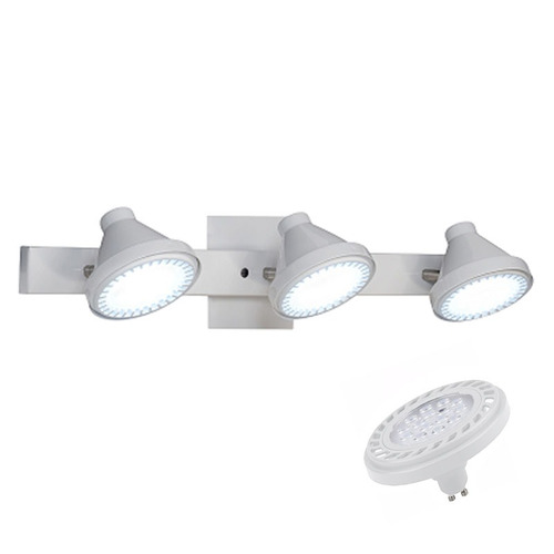 Aplique Techo Blanco 3 Luces + Ar111 Led 15w Garantia Gu10