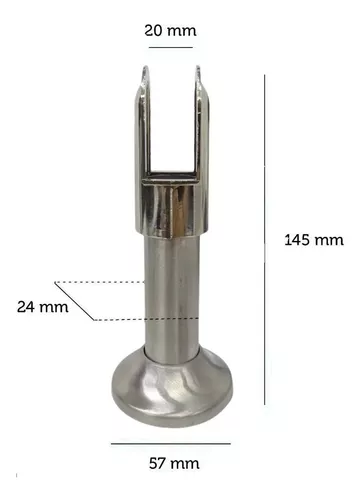 Pata tipo U de acero inoxidable Para armado de panel divisor de baño -  Herrajes San Martín
