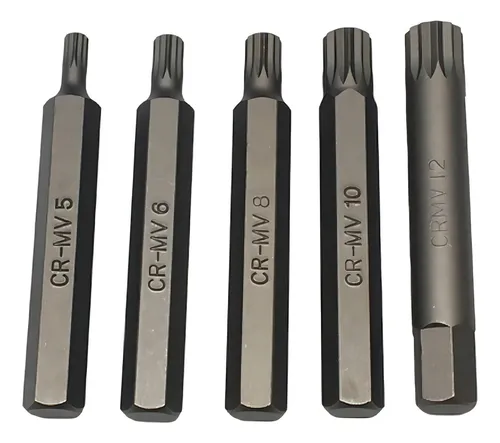 Jogo De Bits Splin Haste Sextavada 1/2 Crv 10mm 11pçs Jogo De Bits Splin Haste Sextavada 1/2 Crv 10mm 11pçs
