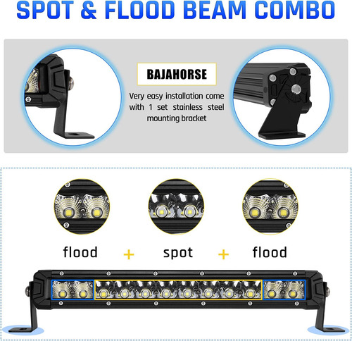 Barra Led Led De 12 Pulgadas Barra De Inundación De Una Sola