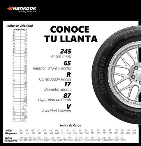 Llanta 225/50 R17 Hankook Ventus S1 Evo3 K127 98y