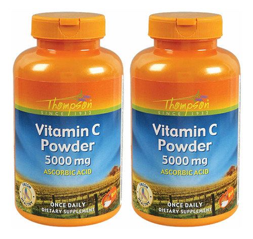 Thompson Polvo De Vitamina C | 5000 Mg | Cido Ascrbico 100%