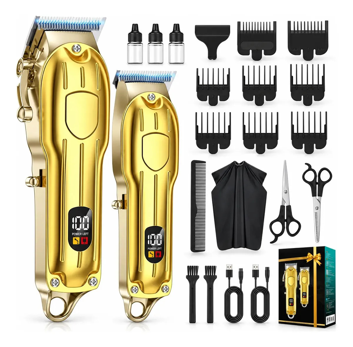 Máquina Para Cortar Cabello Profesional Kit De Cortadoras, Cortapelos Inalámbrico Para Hombre Con Batería De Larga Duración, Adecuado Para Uso Familiar, Barbería Y Niños