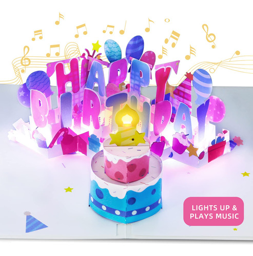 Osomepop Tarjeta Cumpleaño Musical Luz Musica Vela Soplabl