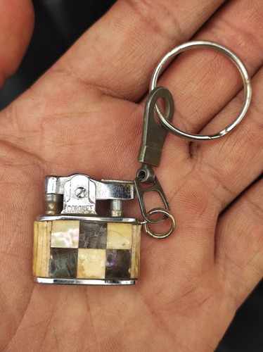 Jt Antiguo Raro Encendedor Miniatura Con Nacar De Coleccion 