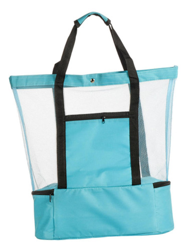 Mesh Beach Tote Bag Mujeres Con Mango Para Bocadillos Verde