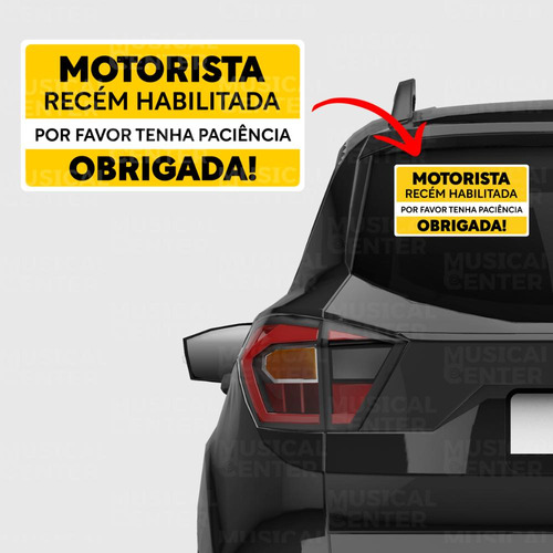 Adesivo Carro Placa Recém Habilitada Motorista Paciencia