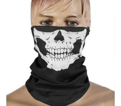 Mascara Calavera Para Ciclistas Motociclistas Frio Proteccio Color Negro Diseño de la tela Skull Talla uni