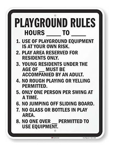 Smartsign  Playground Rules  Letrero In Grado Ingeniero