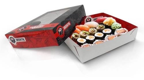 Caixinha P/ Sushi Oriental Tamanho G - 100 Un. + 100 Temaki
