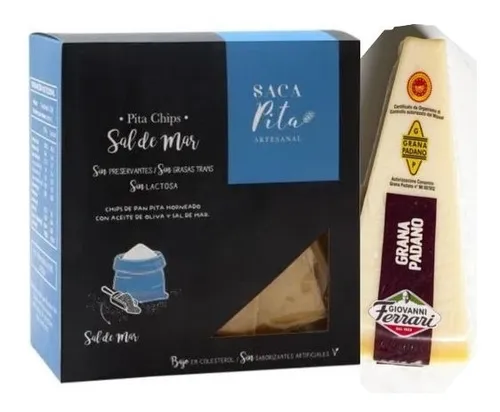 Pack Pita Chips Sal De Mar 200g + Grana Padano Trozo | Cuotas sin interés