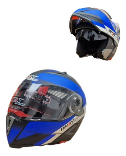 Casco Motociclista Iron Raicing Dot Certificacion Dot Azul 