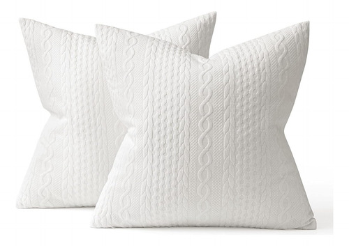 Set De 2 Fundas De Almohada 45 X 45 Cm Blanco Modernas Y Sua