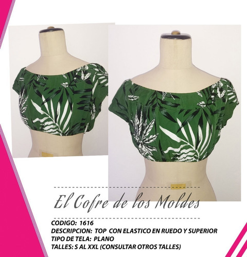 Molde  Top C/elastico En Ruedos Pack Talles S A Xxl