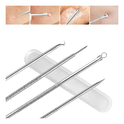 Set X4 Extractor Puntos Negros Comedones Granos Anti Acné