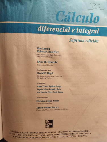 Cálculo Diferencial E Integral. (Usado)